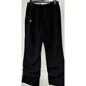 Under Armour Track Pants Men's Medium Black‎ /White Elastic Waist